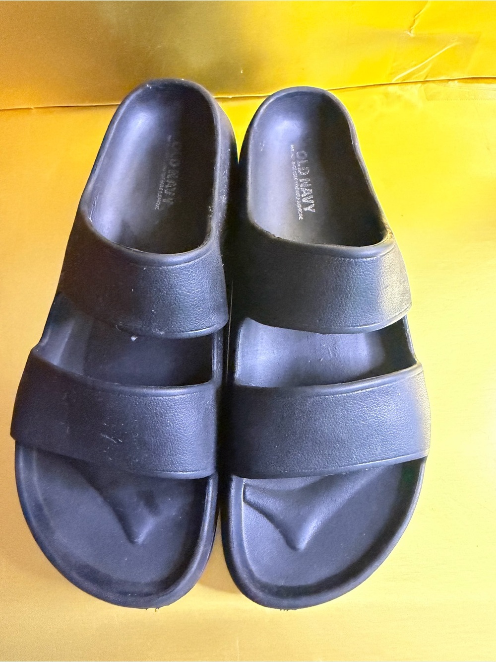 Old Navy Men's Black Dual-Strap Slide Sandals